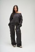 SEEMLY OFF SHOULDER DARK GREY S