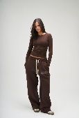 SEEMLY ROUND LONG SLEEVE BROWN M