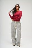 SEEMLY ROUND LONG SLEEVE BURGANDY S
