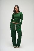SEEMLY ROUND LONG SLEEVE DARK GREEN XS