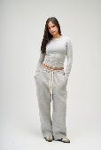SEEMLY ROUND LONG SLEEVE LIGHT GREY L