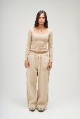 SEEMLY SQUARE LONG SLEEVE BEIGE XS