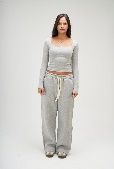SEEMLY SQUARE LONG SLEEVE LIGHT GREY L