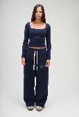 SEEMLY SQUARE LONG SLEEVE NAVY XS