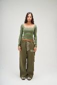 SEEMLY SQUARE LONG SLEEVE OLIVE L