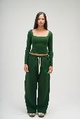 SEEMLY SQUARE LONG SLEEVE DARK GREEN XS