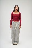 SEEMLY SQUARE LONG SLEEVE BURGUNDY M