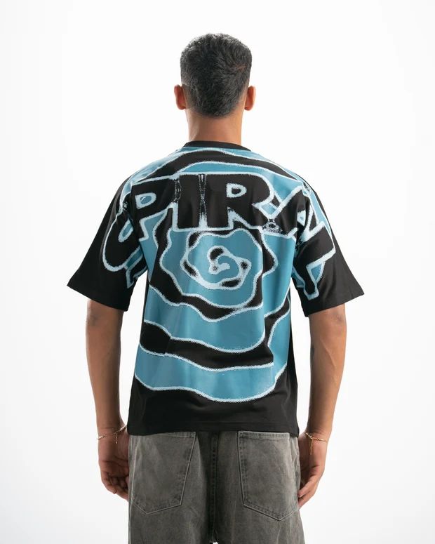 SPIRAL MOTION T-SHIRT BLACK L