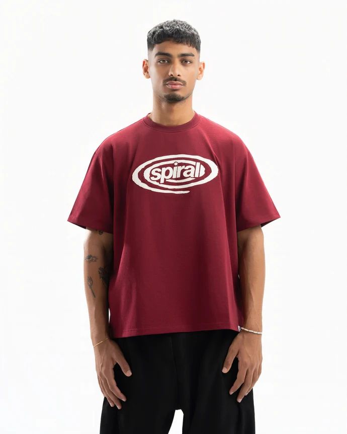 SPIRAL ESSENTIALL T-SHIRT BURGANDY XS