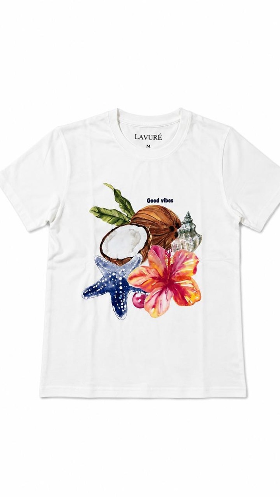 LAVURE GOOD VIBES SHORT SLEEVE WHITE M