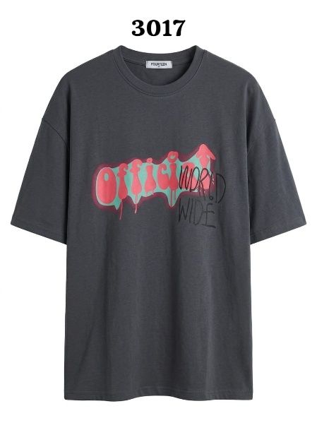 FOURTEEN WORLD WIDE TEE DARK GREY S