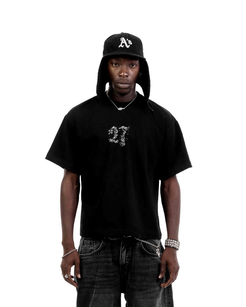 27 CRUSHED TYPE TEE BLACK S