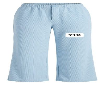 FOURTEEN STRIPPED LINEN PANTS BABY BLUE M