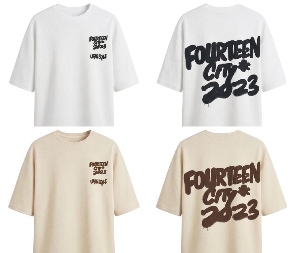 FOURTEEN CITY TEE BEIGE XS