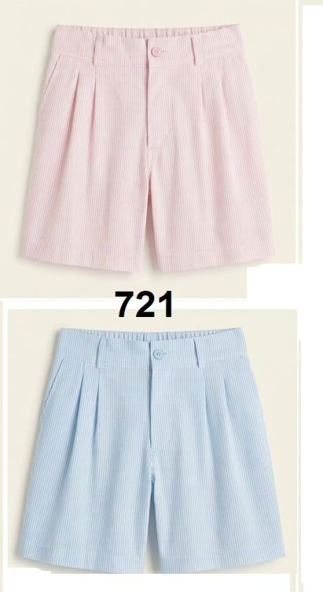 FOURTEEN STRIPED LINEN SHORT BABY BLUE L