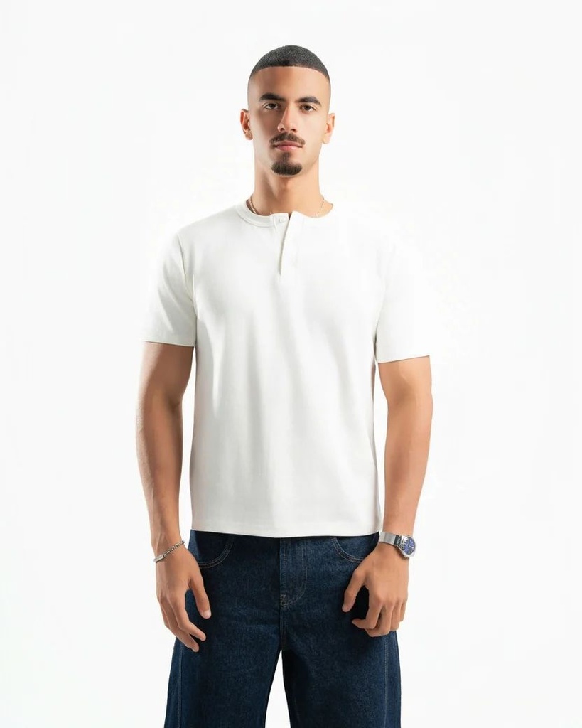 SPIRAL ESSENTIAL HENLY SHIRT WHITE M