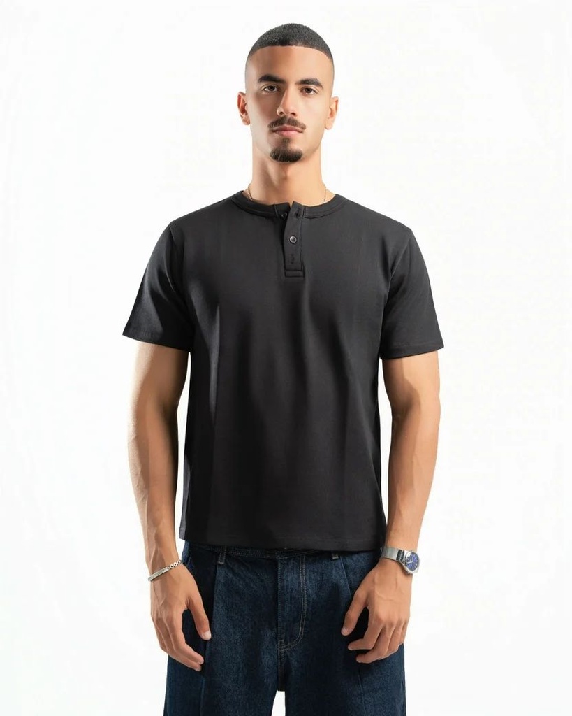 SPIRAL ESSENTIAL HENLY SHIRT BLACK M