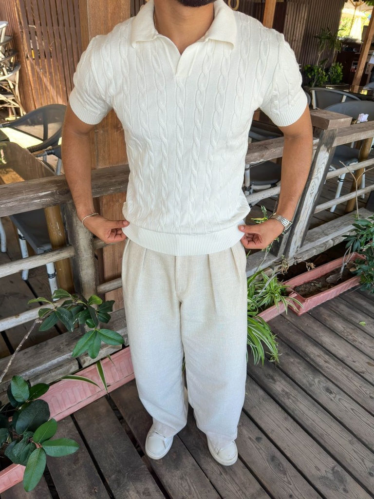 OUTLYER POLO KNITTE MEN WHITE M