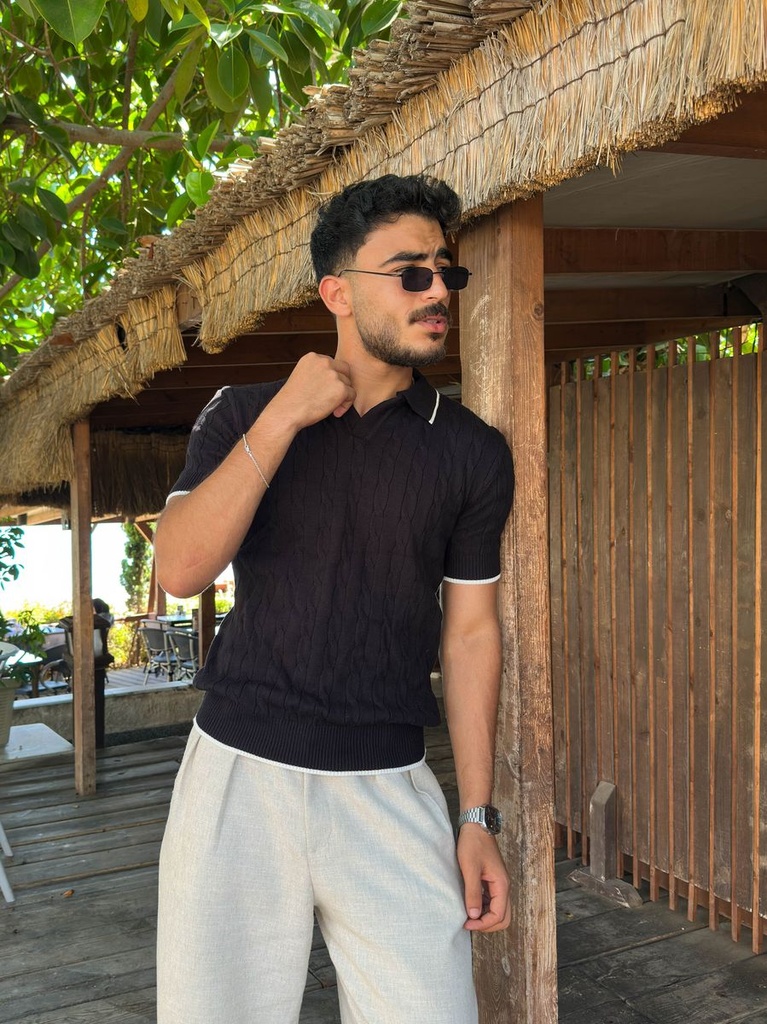 OUTLYER POLO KNITTE MEN BLACK M