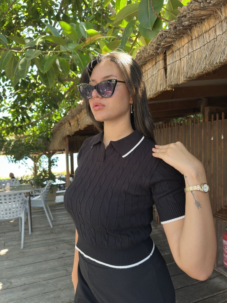 OUTLYER POLO KNITTE WOMEN BLACK L