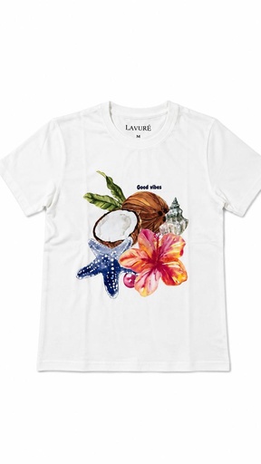 LAVURE GOOD VIBES SHORT SLEEVE WHITE S