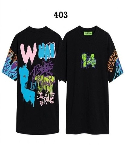 [403] FOURTEEN PAINT TEE KIDS BLACK 6Y